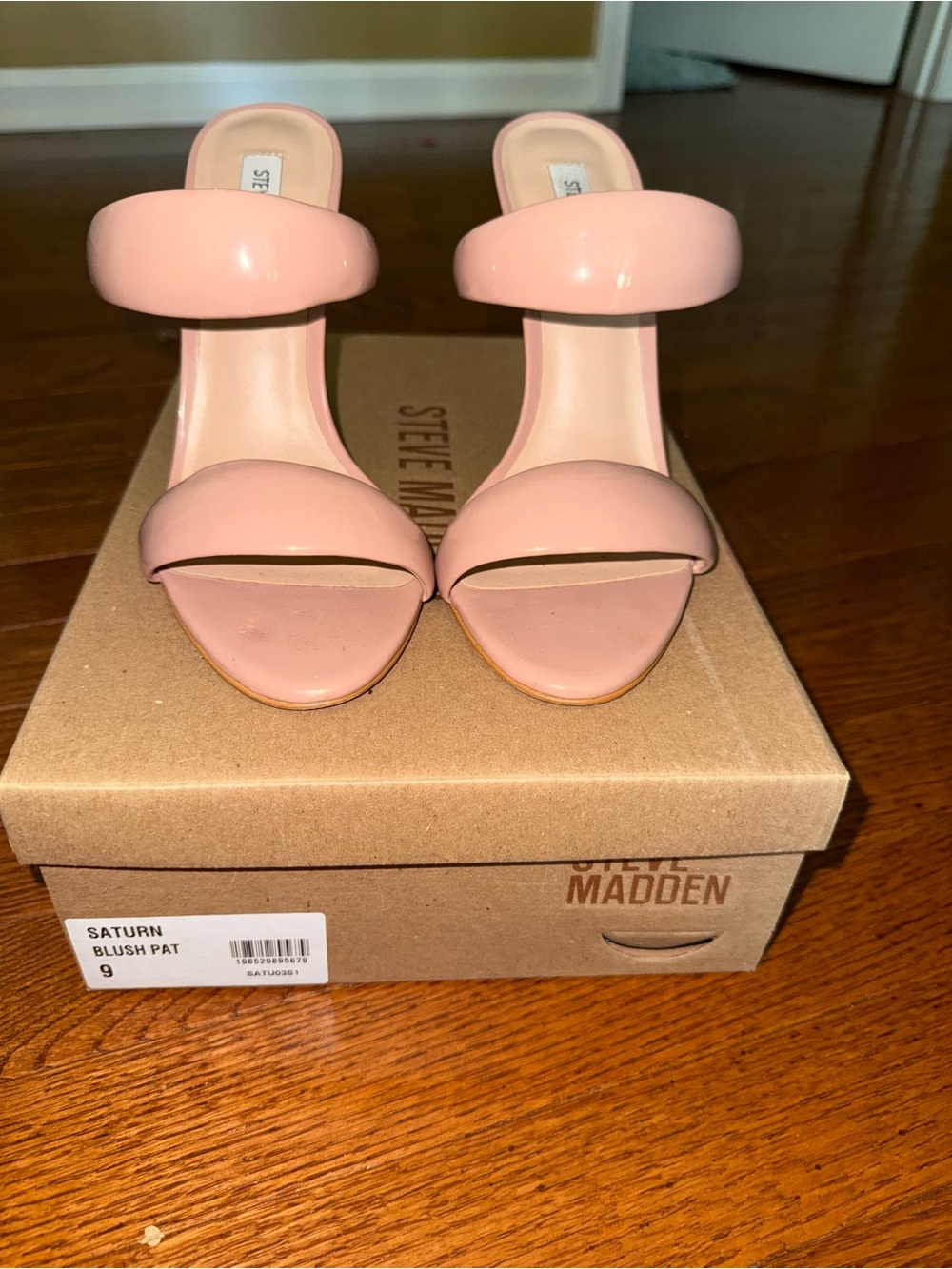 Steve Madden Blush Pink Two-Band Block Heel Sandals